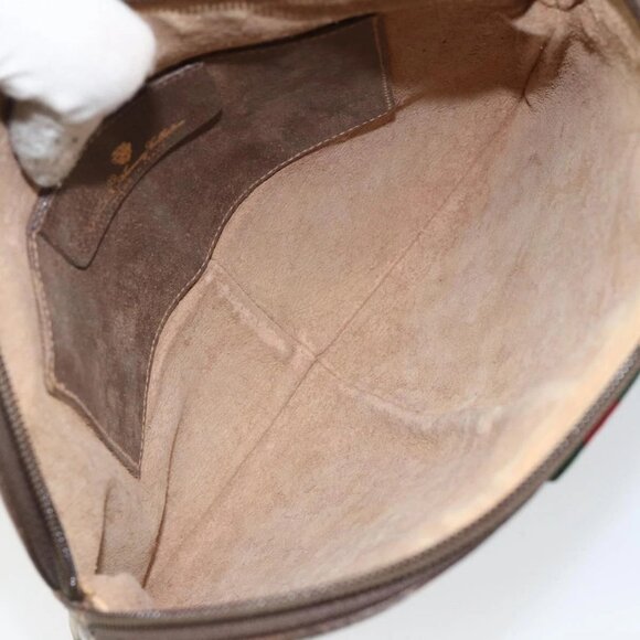 GUCCI GG Supreme Web Sherry Line Bag PVC Beige Gold 904 02 047 Auth 144351 - Picture 12 of 16